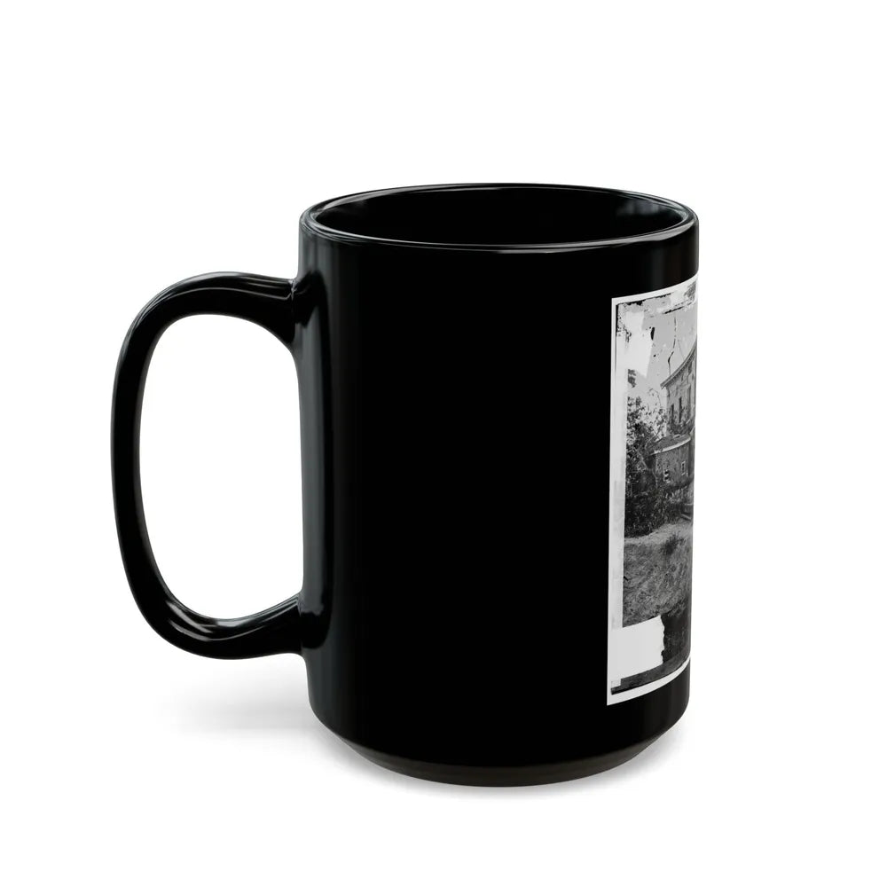 Atlanta, Ga. The Shell-Damaged Ponder House (U.S. Civil War) Black Coffee Mug-Go Mug Yourself