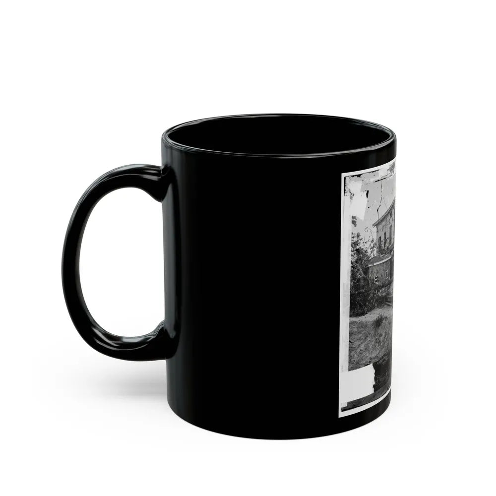 Atlanta, Ga. The Shell-Damaged Ponder House (U.S. Civil War) Black Coffee Mug-Go Mug Yourself