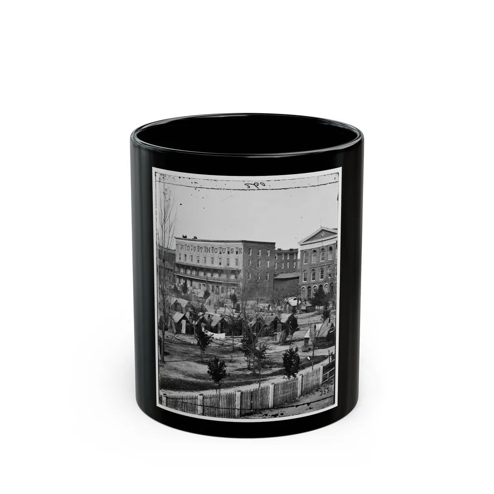 Atlanta, Ga. Trout House, Masonic Hall, And Federal Encampment On Decatur Street (U.S. Civil War) Black Coffee Mug-11oz-Go Mug Yourself