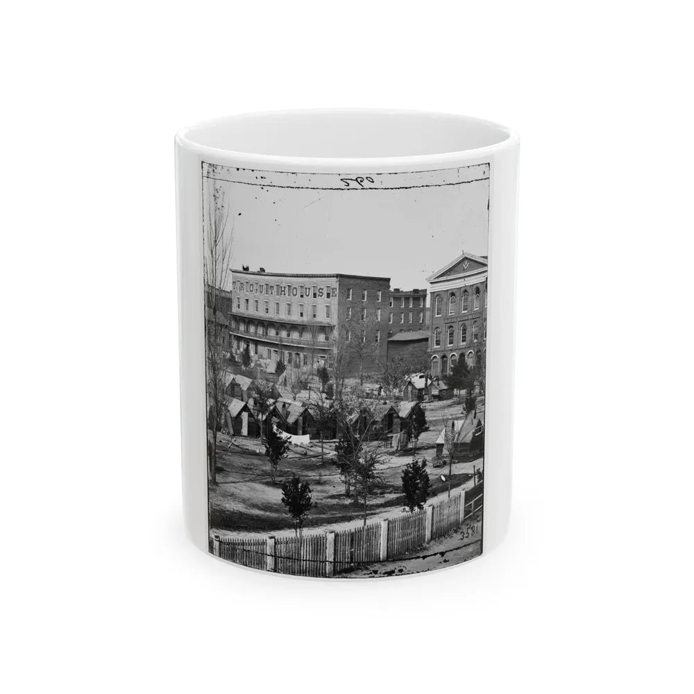 Atlanta, Ga. Trout House, Masonic Hall, And Federal Encampment On Decatur Street (U.S. Civil War) White Coffee Mug-11oz-Go Mug Yourself