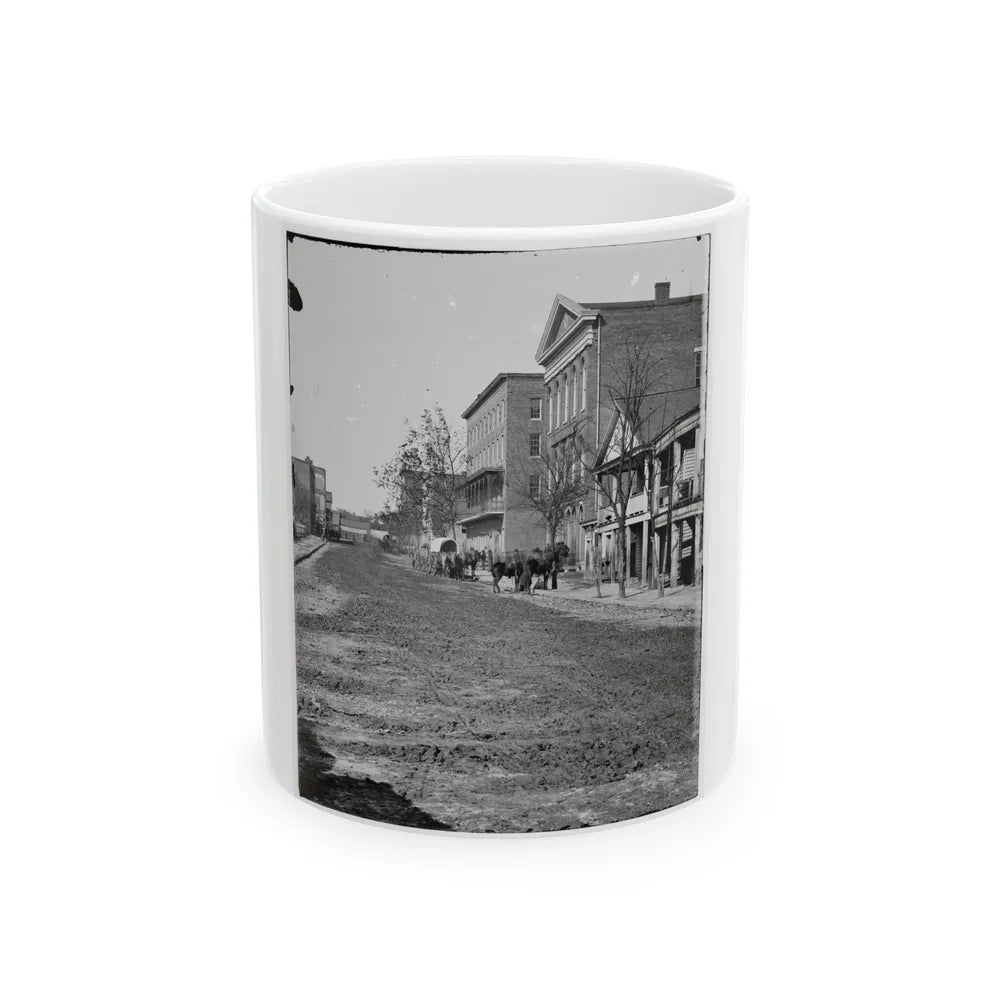 Atlanta, Ga. View On Decatur Street, Showing Trout House And Masonic Hall (U.S. Civil War) White Coffee Mug-11oz-Go Mug Yourself