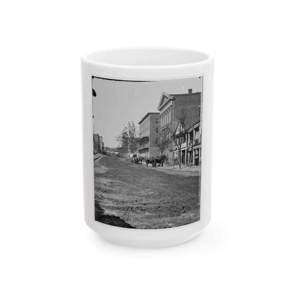 Atlanta, Ga. View On Decatur Street, Showing Trout House And Masonic Hall (U.S. Civil War) White Coffee Mug-15oz-Go Mug Yourself