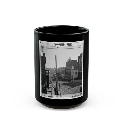 Atlanta, Ga. Wagon Train On Marietta Street (U.S. Civil War) Black Coffee Mug-15oz-Go Mug Yourself