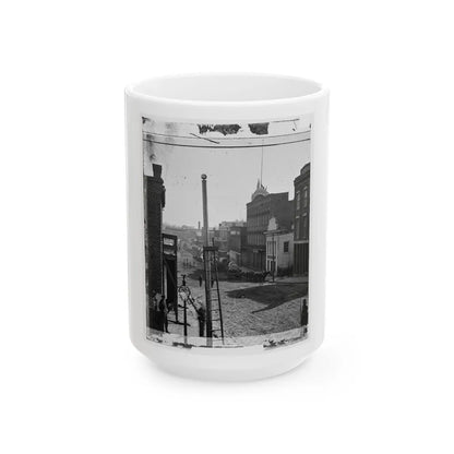 Atlanta, Ga. Wagon Train On Marietta Street (U.S. Civil War) White Coffee Mug-15oz-Go Mug Yourself