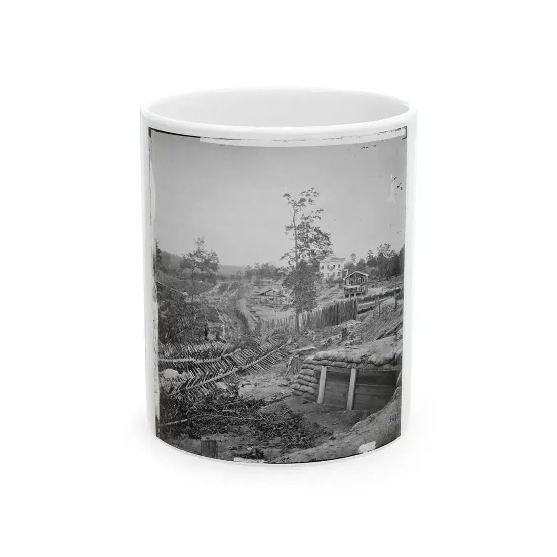 Atlanta, Georgia. Confederate Fortifications With Potter House In The Distance (U.S. Civil War) White Coffee Mug 11oz - Go Mug Yourself
