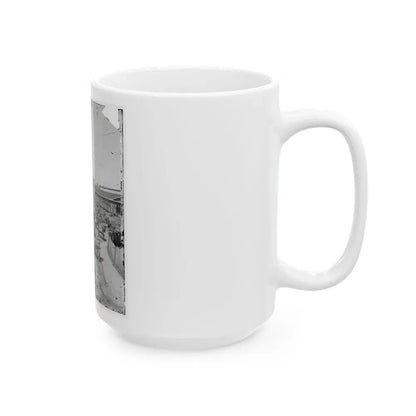 Atlanta, Georgia. Federal Army Wagons Railroad Depot (U.S. Civil War) White Coffee Mug - Go Mug Yourself