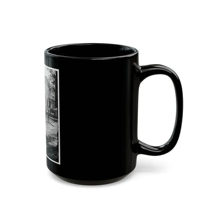 Atlanta, Georgia. Federal Officers Standing In Front Of House. (Formerly Headquarters Of Gen. John Bell Hood.) (U.S. Civil War) Black Coffee Mug - Go Mug Yourself
