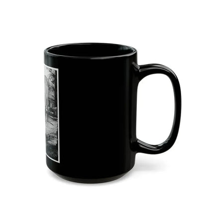 Atlanta, Georgia. Federal Officers Standing In Front Of House. (Formerly Headquarters Of Gen. John Bell Hood.) (U.S. Civil War) Black Coffee Mug - Go Mug Yourself