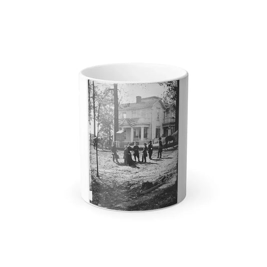 Atlanta, Georgia. Federal Officers Standing in Front of House. (Formerly Headquarters of Gen. John Bell Hood.) (U.S. Civil War) Color Changing Coffee Mug 11oz Default Title 11oz - Go Mug Yourself