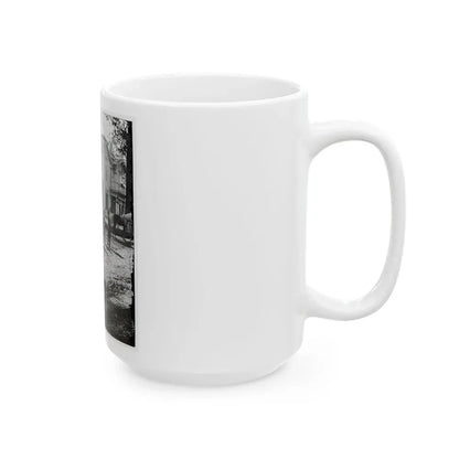 Atlanta, Georgia. Federal Officers Standing In Front Of House. (Formerly Headquarters Of Gen. John Bell Hood.) (U.S. Civil War) White Coffee Mug - Go Mug Yourself