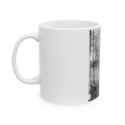 Atlanta, Georgia. Federal Officers Standing In Front Of House. (Formerly Headquarters Of Gen. John Bell Hood.) (U.S. Civil War) White Coffee Mug - Go Mug Yourself