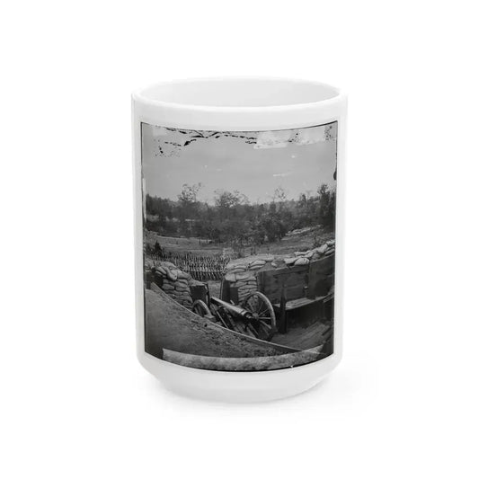 Atlanta, Georgia. Interior View Of Confederate Fort, East Of W. & A. Railroad, Looking East (U.S. Civil War) White Coffee Mug 15oz - Go Mug Yourself