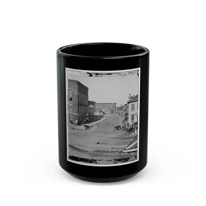 Atlanta, Georgia. Northward View Across The Tracks On Whitehall Street. Concert Hall On Left (U.S. Civil War) Black Coffee Mug 15oz - Go Mug Yourself