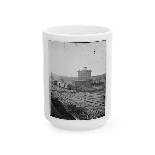 Atlanta, Georgia. Railroad Roundhouse (U.S. Civil War) White Coffee Mug 15oz - Go Mug Yourself