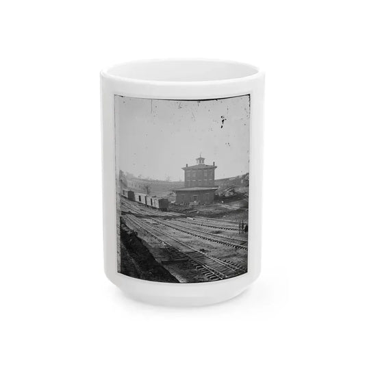 Atlanta, Georgia. Railroad Roundhouse (U.S. Civil War) White Coffee Mug 15oz - Go Mug Yourself