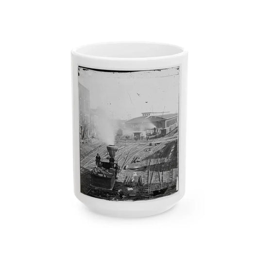 Atlanta, Georgia. Railroad Yards (U.S. Civil War) White Coffee Mug 15oz - Go Mug Yourself