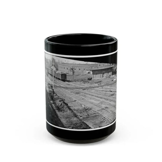 Atlanta, Georgia. Ruins Of Depot, Blown Up On Sherman's Departure (U.S. Civil War) Black Coffee Mug 15oz - Go Mug Yourself