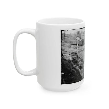 Atlanta, Georgia. Ruins Of Depot, Blown Up On Sherman's Departure (U.S. Civil War) White Coffee Mug - Go Mug Yourself