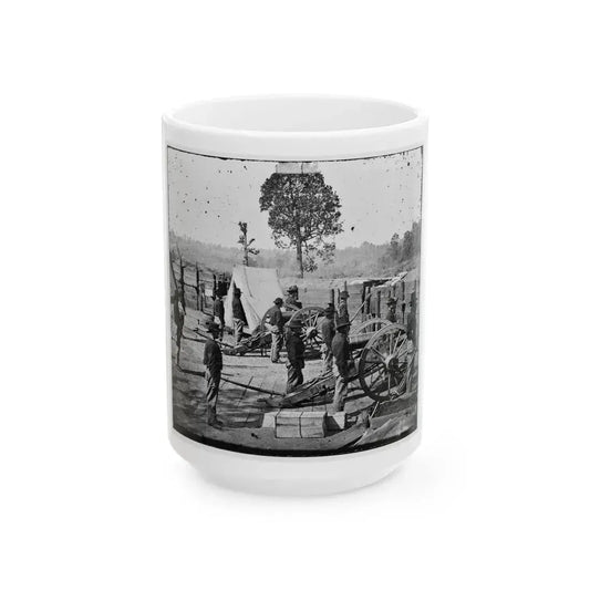 Atlanta, Georgia. Sherman's Men In Confederate Fort-2 (U.S. Civil War) White Coffee Mug 15oz - Go Mug Yourself