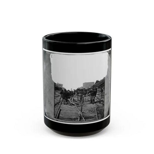 Atlanta, Georgia. Sherman's Men Tearing Up Railroad Track (U.S. Civil War) Black Coffee Mug 15oz - Go Mug Yourself