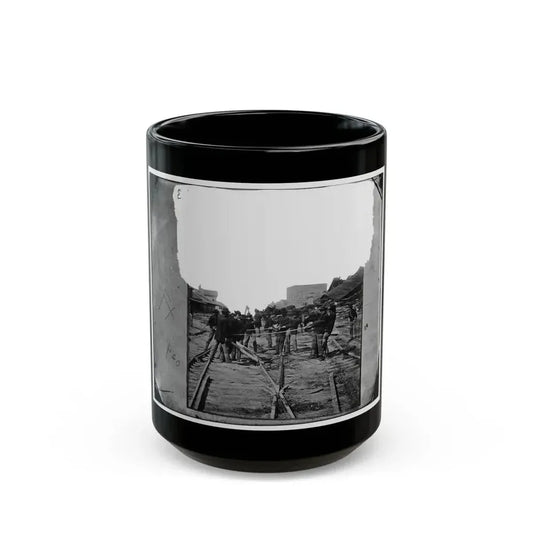 Atlanta, Georgia. Sherman's Men Tearing Up Railroad Track (U.S. Civil War) Black Coffee Mug 15oz - Go Mug Yourself