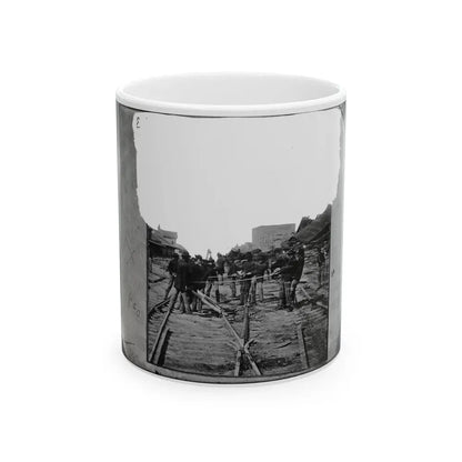 Atlanta, Georgia. Sherman's Men Tearing Up Railroad Track (U.S. Civil War) White Coffee Mug 11oz - Go Mug Yourself