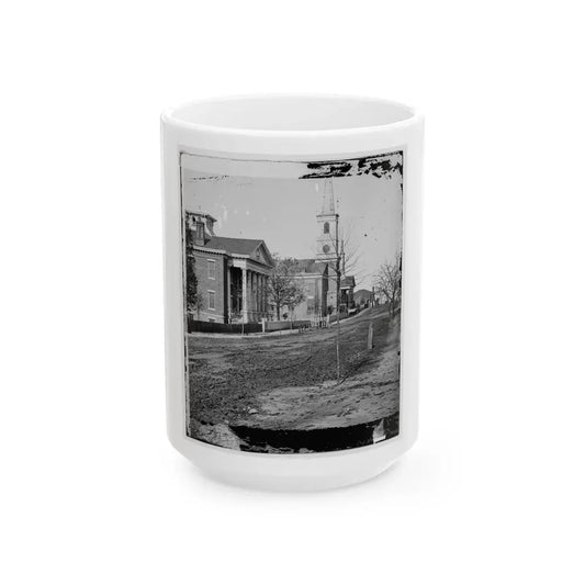 Atlanta, Georgia. Street In Atlanta (House Next To Church Used As Sherman's Headquarters (U.S. Civil War) White Coffee Mug 15oz - Go Mug Yourself