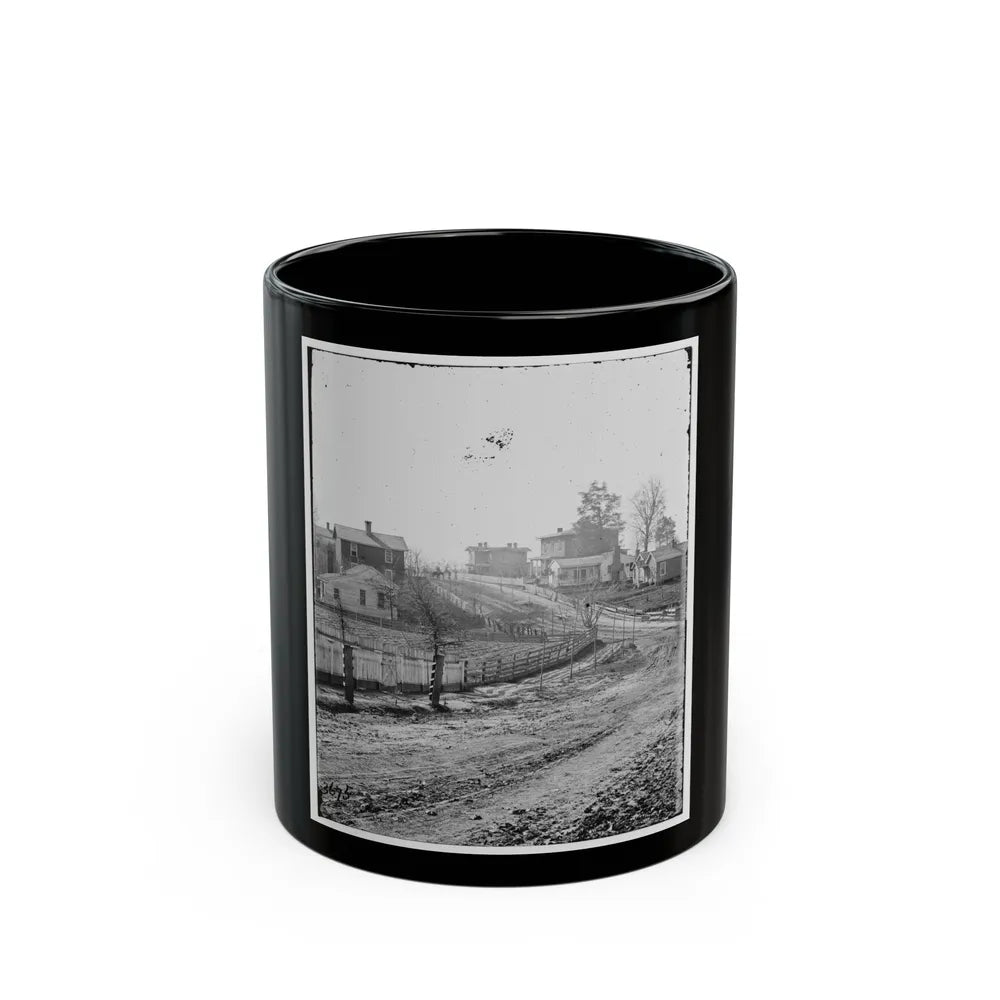 Atlanta, Georgia (Vicinity). View Of Houses (U.S. Civil War) Black Coffee Mug-11oz-Go Mug Yourself