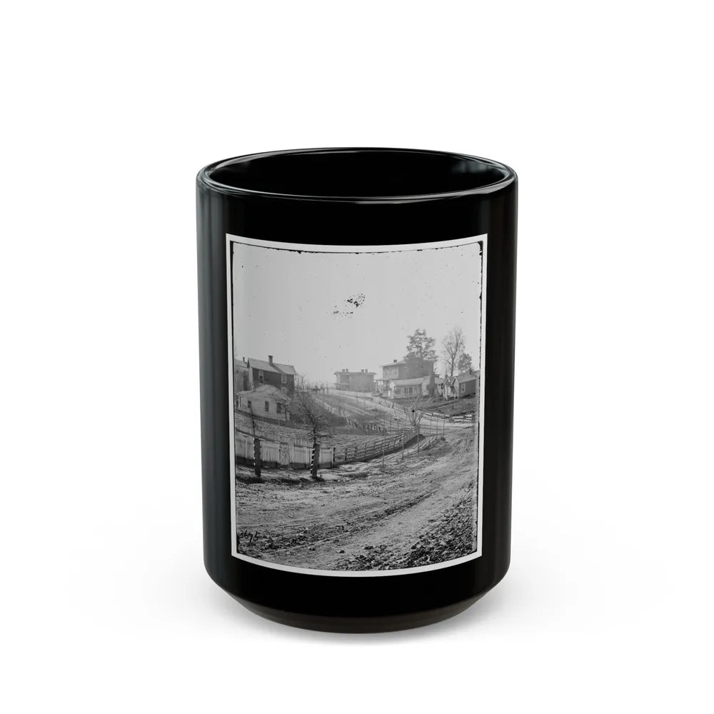 Atlanta, Georgia (Vicinity). View Of Houses (U.S. Civil War) Black Coffee Mug-15oz-Go Mug Yourself