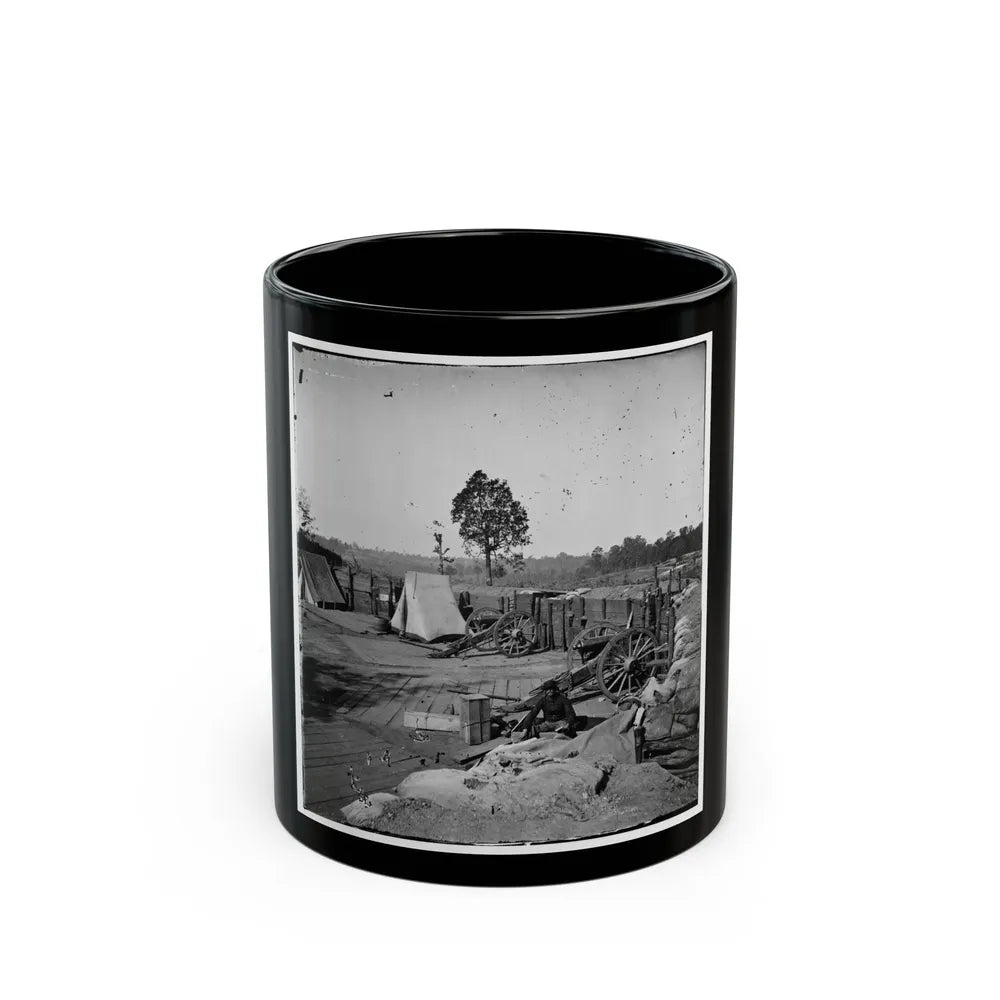 Atlanta, Georgia. Confederate Fort In Front Of Atlanta-2 (U.S. Civil War) Black Coffee Mug-11oz-Go Mug Yourself