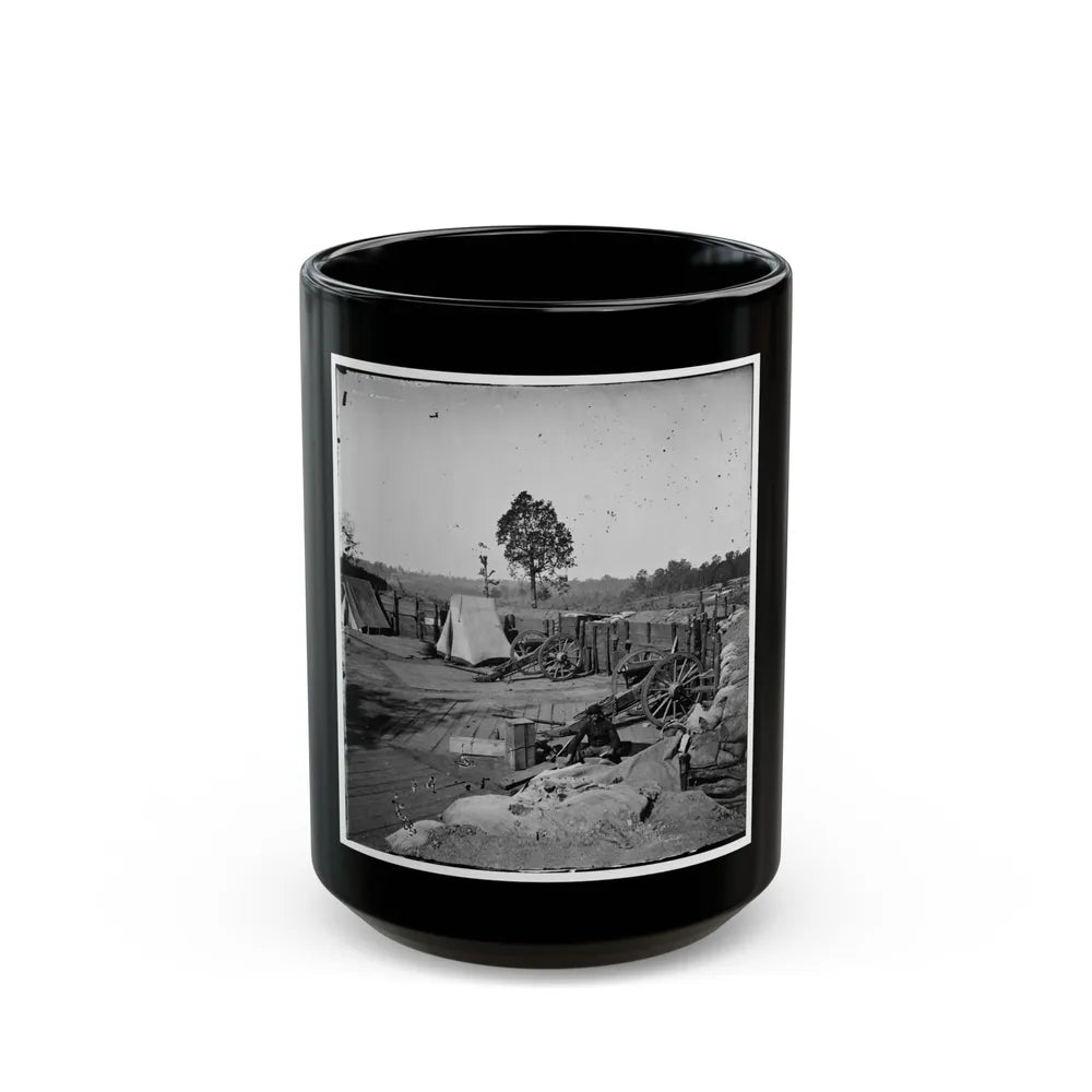 Atlanta, Georgia. Confederate Fort In Front Of Atlanta-2 (U.S. Civil War) Black Coffee Mug-15oz-Go Mug Yourself