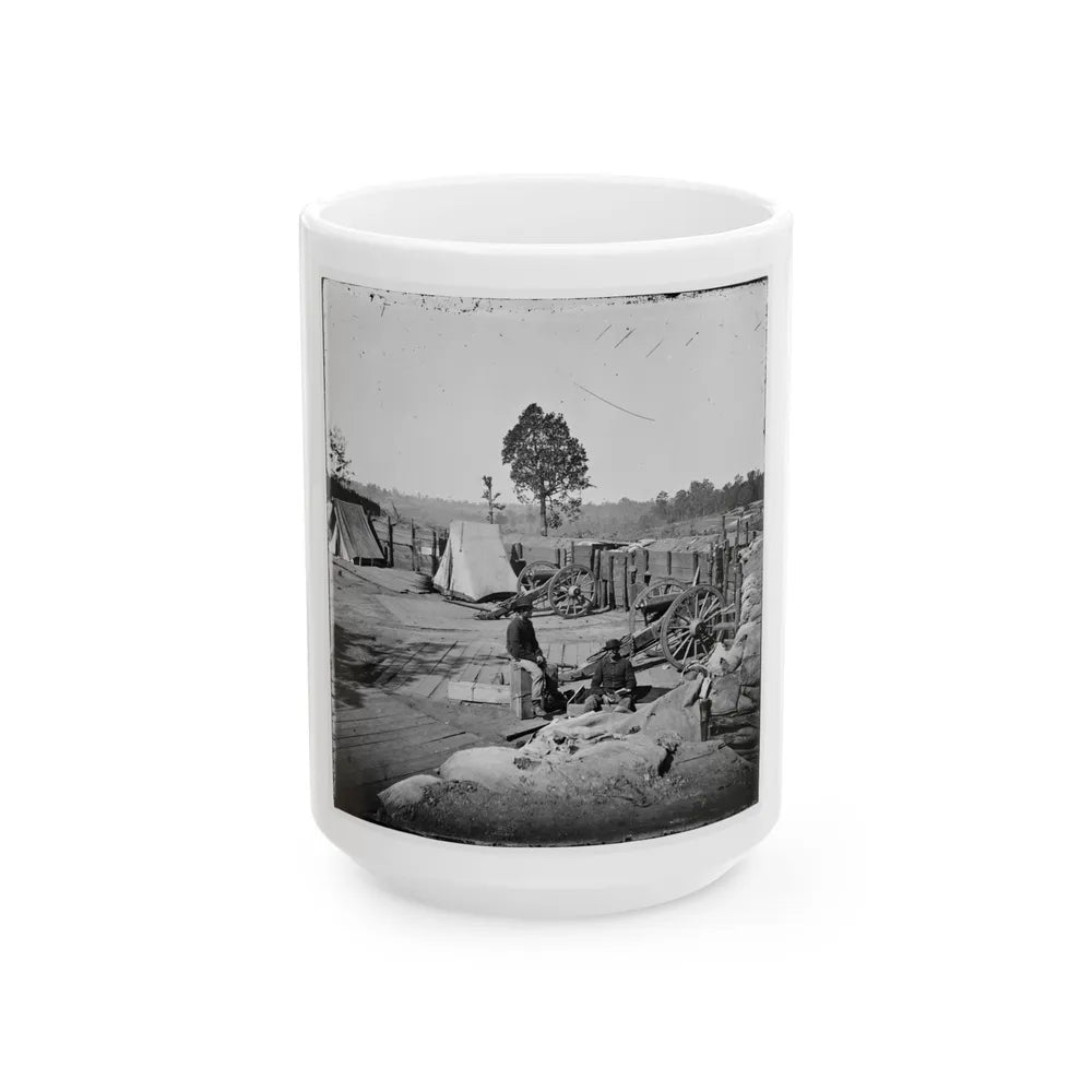 Atlanta, Georgia. Confederate Fort In Front Of Atlanta-3 (U.S. Civil War) White Coffee Mug-15oz-Go Mug Yourself