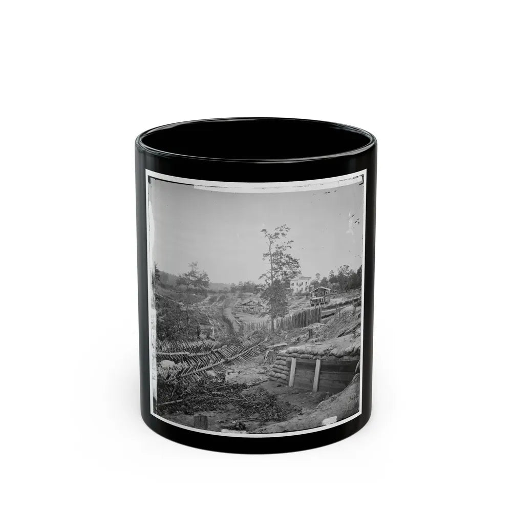 Atlanta, Georgia. Confederate Fortifications With Potter House In The Distance (U.S. Civil War) Black Coffee Mug-11oz-Go Mug Yourself