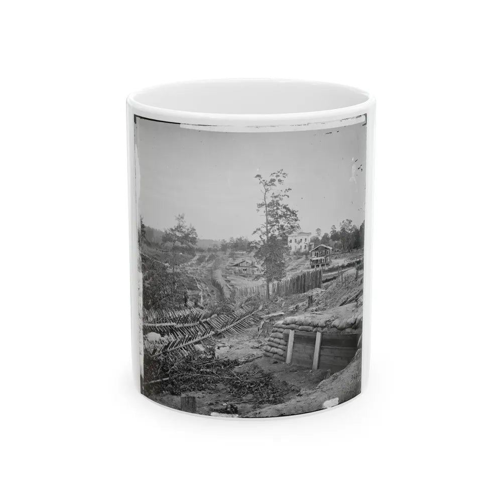 Atlanta, Georgia. Confederate Fortifications With Potter House In The Distance (U.S. Civil War) White Coffee Mug-11oz-Go Mug Yourself