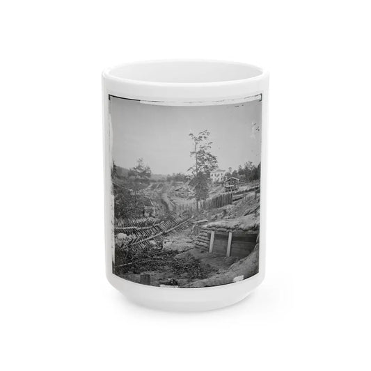 Atlanta, Georgia. Confederate Fortifications With Potter House In The Distance (U.S. Civil War) White Coffee Mug-15oz-Go Mug Yourself