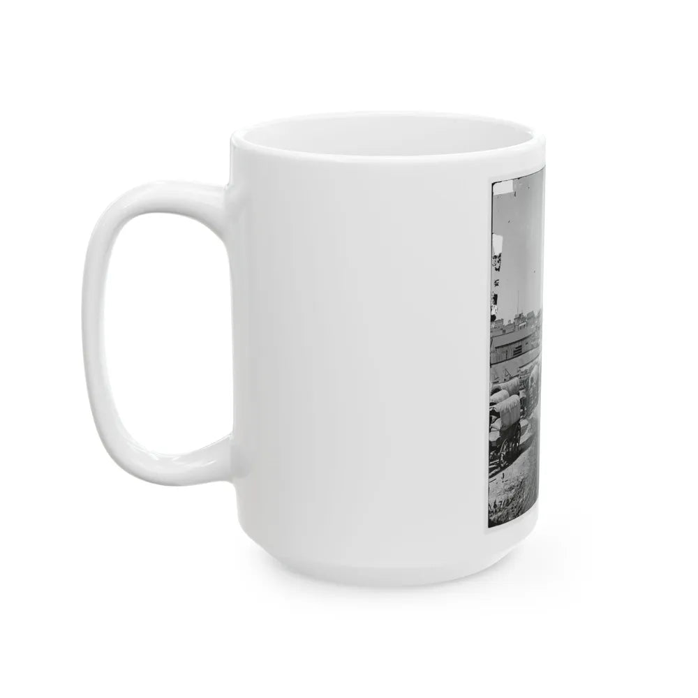 Atlanta, Georgia. Federal Army Wagons Railroad Depot (U.S. Civil War) White Coffee Mug-Go Mug Yourself