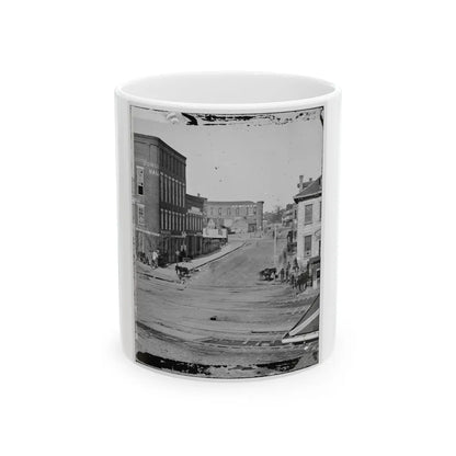 Atlanta, Georgia. Northward View Across The Tracks On Whitehall Street. Concert Hall On Left (U.S. Civil War) White Coffee Mug-11oz-Go Mug Yourself