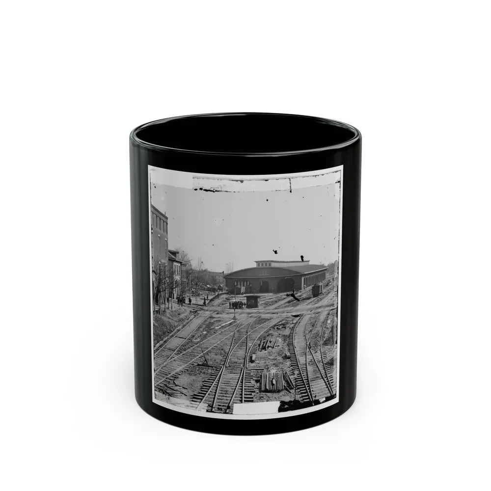 Atlanta, Georgia. Railroad Depot (U.S. Civil War) Black Coffee Mug-11oz-Go Mug Yourself