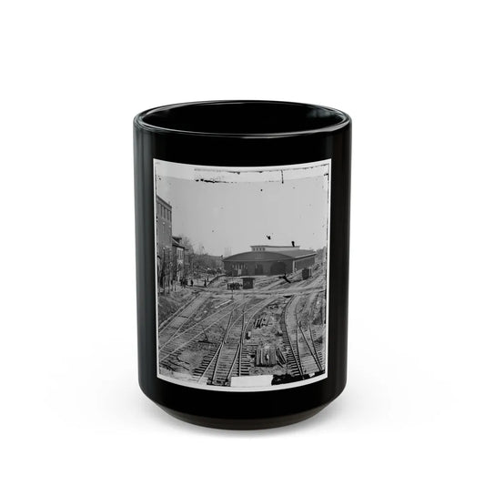 Atlanta, Georgia. Railroad Depot (U.S. Civil War) Black Coffee Mug-15oz-Go Mug Yourself