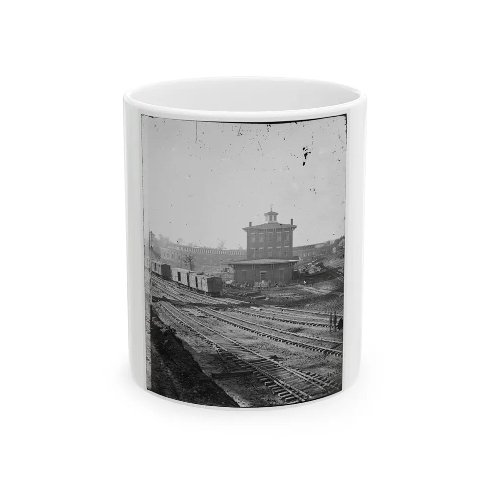 Atlanta, Georgia. Railroad Roundhouse (U.S. Civil War) White Coffee Mug-11oz-Go Mug Yourself