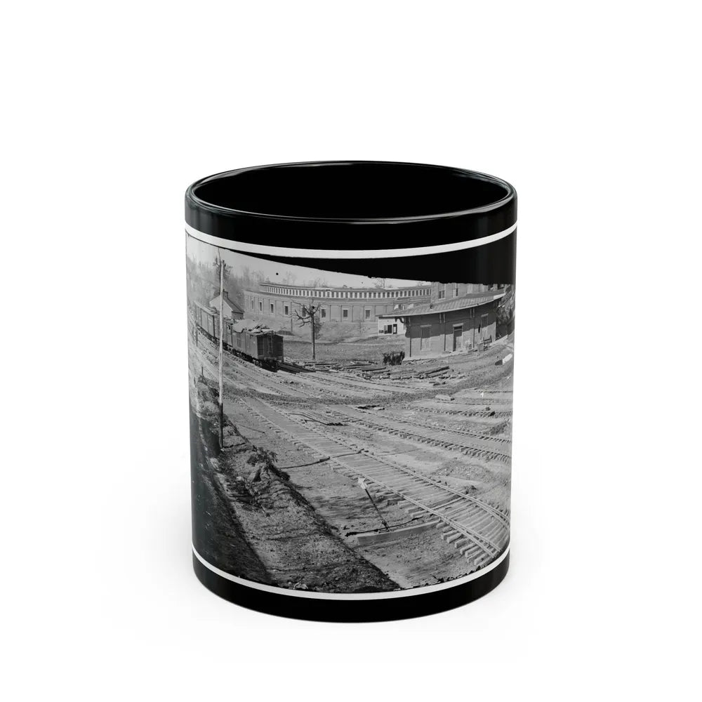 Atlanta, Georgia. Ruins Of Depot, Blown Up On Sherman's Departure (U.S. Civil War) Black Coffee Mug-11oz-Go Mug Yourself