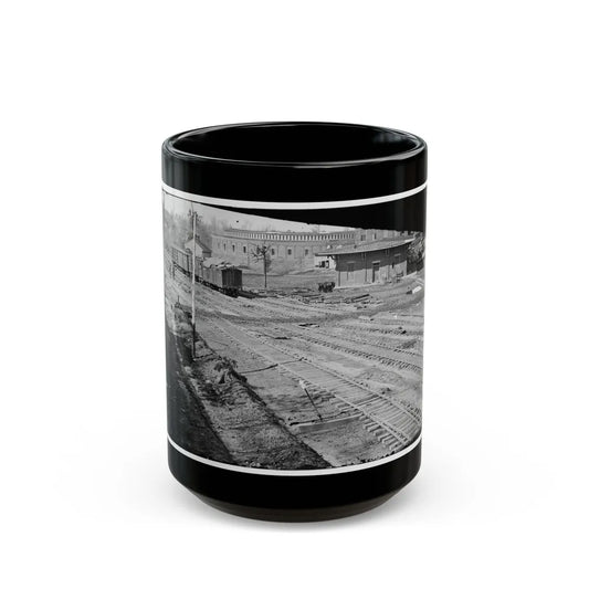 Atlanta, Georgia. Ruins Of Depot, Blown Up On Sherman's Departure (U.S. Civil War) Black Coffee Mug-15oz-Go Mug Yourself