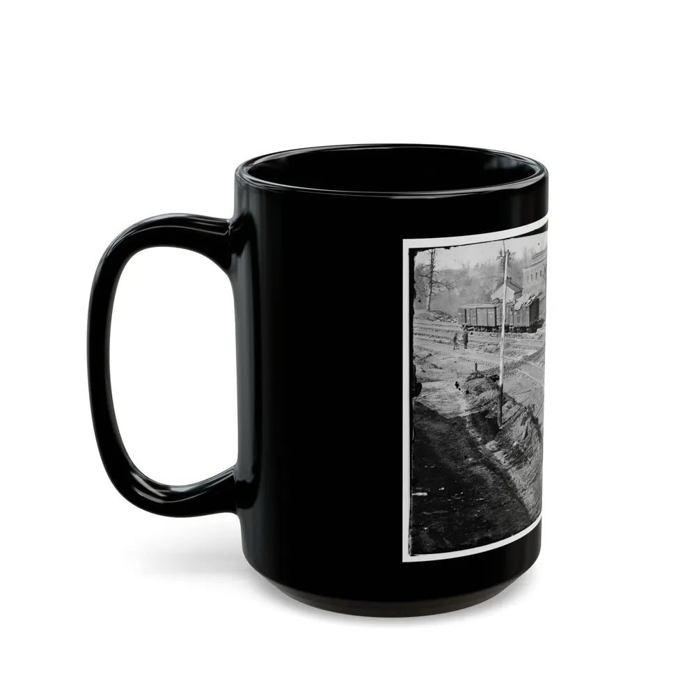 Atlanta, Georgia. Ruins Of Depot, Blown Up On Sherman's Departure (U.S. Civil War) Black Coffee Mug-Go Mug Yourself