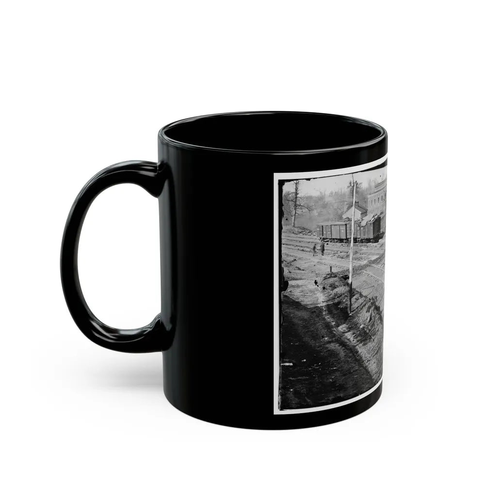 Atlanta, Georgia. Ruins Of Depot, Blown Up On Sherman's Departure (U.S. Civil War) Black Coffee Mug-Go Mug Yourself