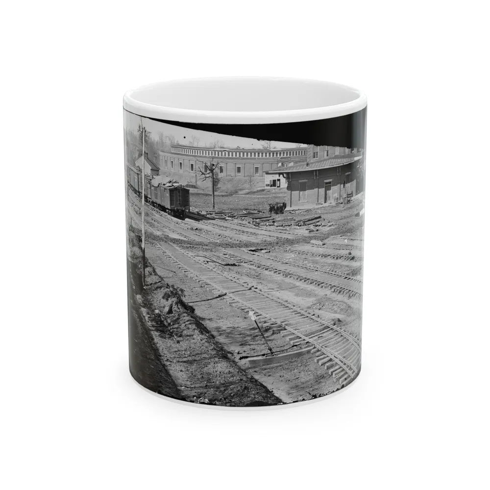 Atlanta, Georgia. Ruins Of Depot, Blown Up On Sherman's Departure (U.S. Civil War) White Coffee Mug-11oz-Go Mug Yourself