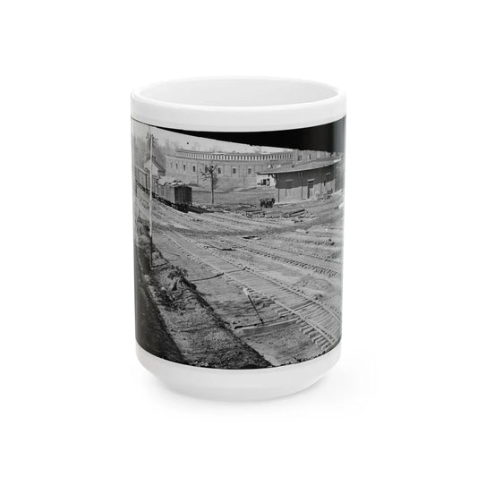 Atlanta, Georgia. Ruins Of Depot, Blown Up On Sherman's Departure (U.S. Civil War) White Coffee Mug-15oz-Go Mug Yourself