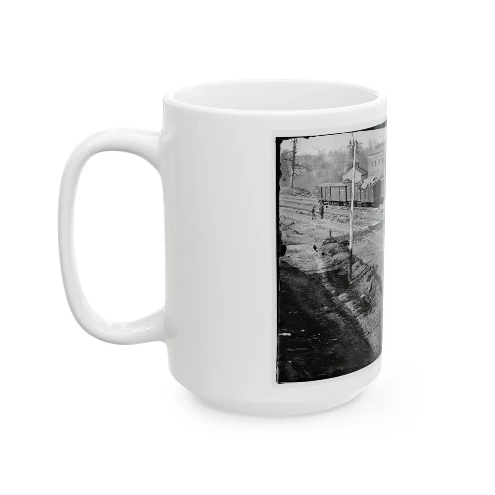 Atlanta, Georgia. Ruins Of Depot, Blown Up On Sherman's Departure (U.S. Civil War) White Coffee Mug-Go Mug Yourself