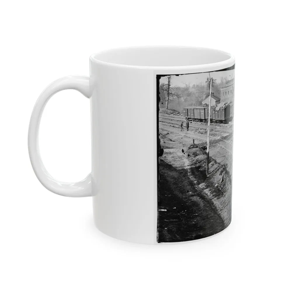 Atlanta, Georgia. Ruins Of Depot, Blown Up On Sherman's Departure (U.S. Civil War) White Coffee Mug-Go Mug Yourself