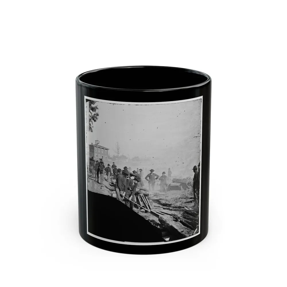 Atlanta, Georgia. Sherman's Men Destroying Railroad (U.S. Civil War) Black Coffee Mug-11oz-Go Mug Yourself