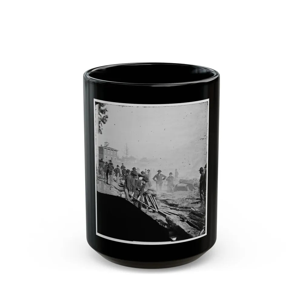 Atlanta, Georgia. Sherman's Men Destroying Railroad (U.S. Civil War) Black Coffee Mug-15oz-Go Mug Yourself